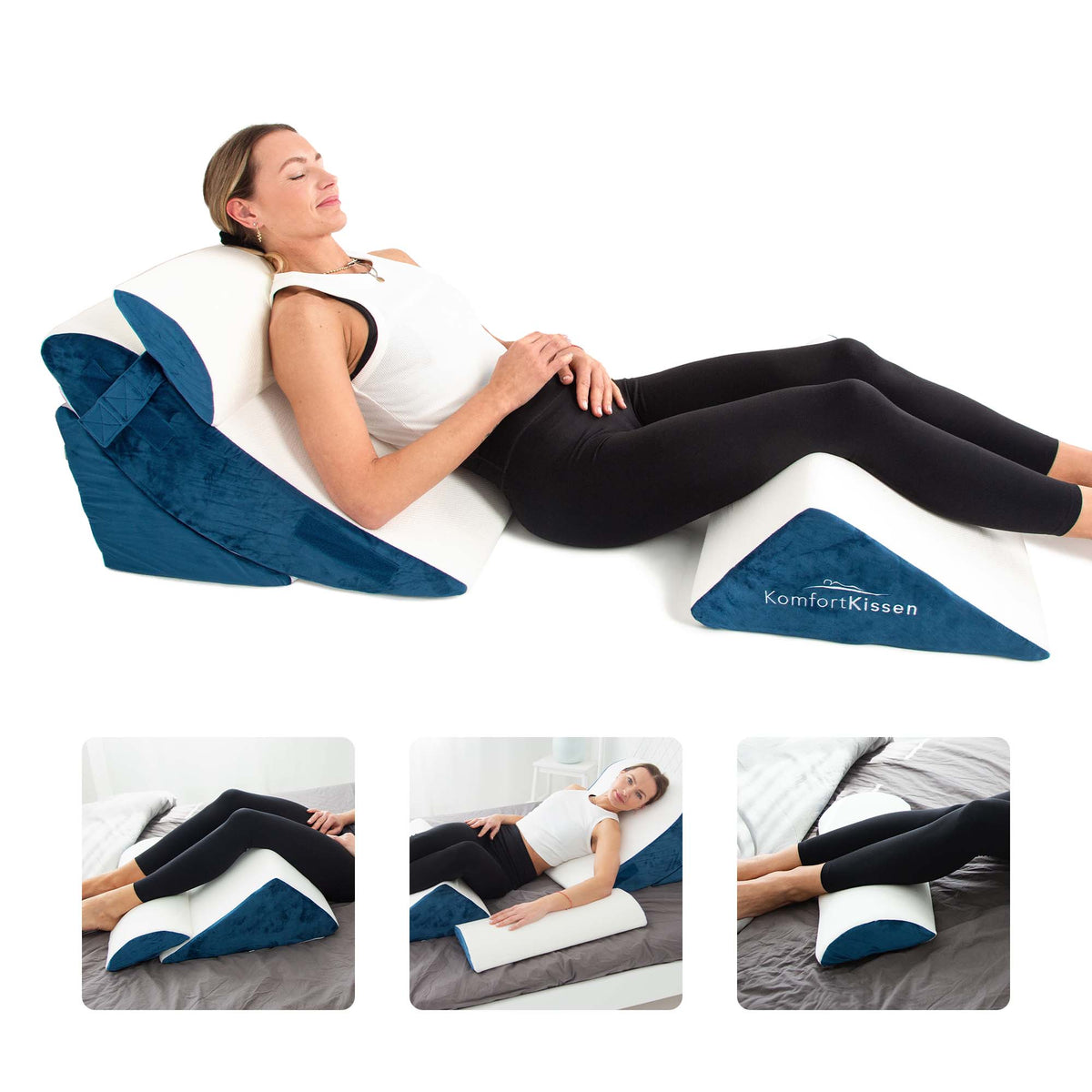 Ergonomiczna poduszka klinowa 4 w 1 – na plecy, nogi, kolana i kark