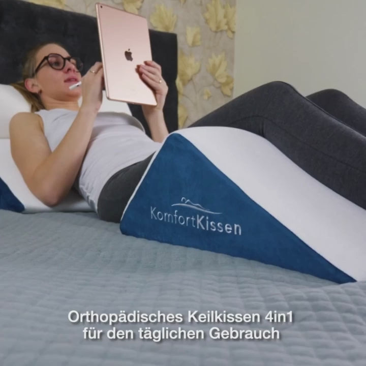 Ergonomiczna poduszka klinowa 4 w 1 – na plecy, nogi, kolana i kark